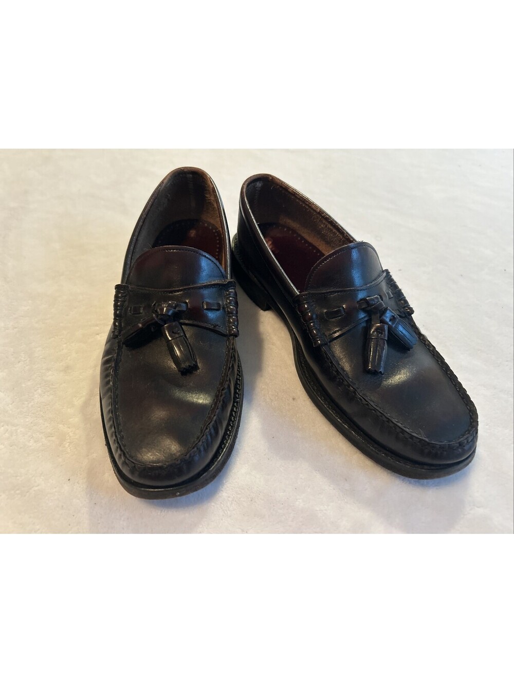 Hanover Men’s Dress Shoes Size 7.5 D Burgundy Oxblood Handsewn Tassel Leather